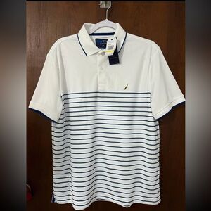Nautica Navy Blue & White Polo NWT